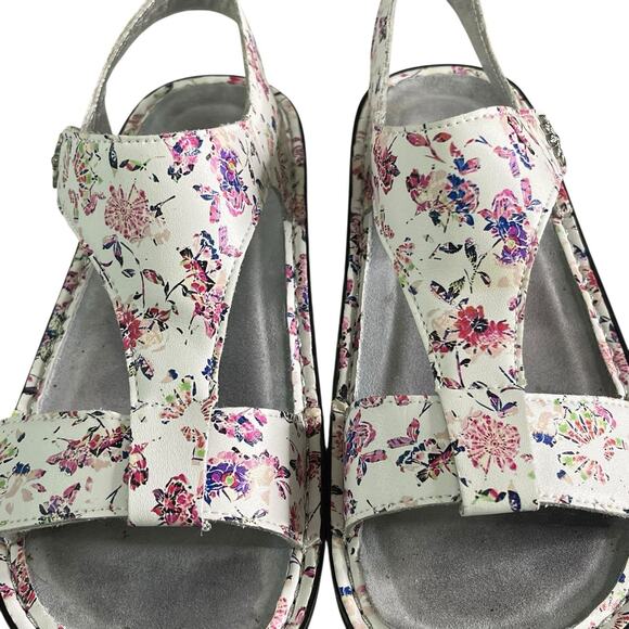 Alegria Kerri Looker Leather Sandal 38 or US 8/8.5 Adjustable Straps Pink Floral - Picture 5 of 14